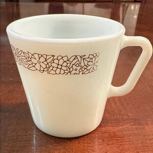 Vintage PYREX Woodland Brown Milk Glass Coffee Tea Cup Mug 8 Oz